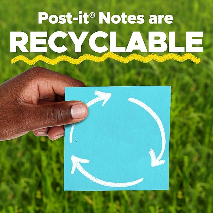 Post-it Notes, 3 in x 5 in, 5 Sticky Notes Pads, 100 Sheets per Pad, Poptimistic Collection, School Supplies and Oﬃce Products, The Original Post-it Note