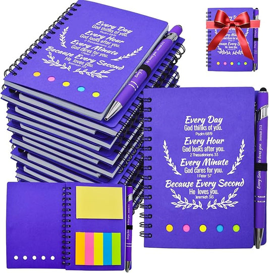 60 Pcs Bulk Christian Gifts Prayer Journal for Woman - 30 Set Religious Notepad with Christian Pen - Bible Notebook - Church Gifts for Mother's Day, Bible Study, and Family Devotions ( Elegant )