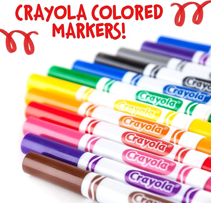 Crayola Broad Line Markers - Blue (12Ct), Markers for Kids, Bulk School Supplies for Teachers, Nontoxic, Marker Refill with Reusable Box