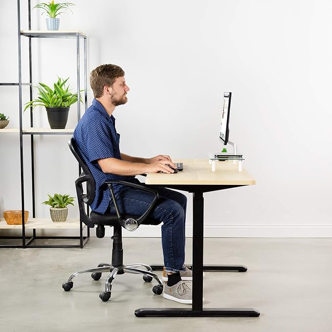VIVO Light Wood 60 x 24 inch Universal Solid One-Piece Table Top for Standard and Sit to Stand Height Adjustable Home and Office Desk Frames, DESK-TOP60C