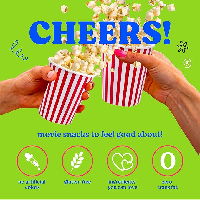 Popcorn Movie Night Supplies Popcorn Kernels Popcorn Seasoning 16 Pack, 5 Gourmet Popcorn Kernels, 5 Popcorn Seasoning Variety Packs Non-GMO Snacks, Includes 6 Bags, Gift Basket Idea