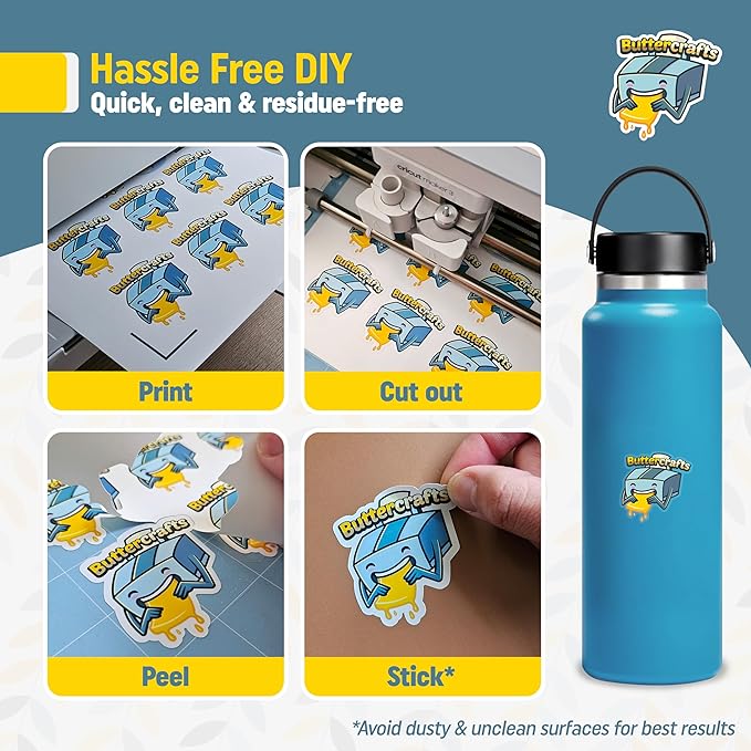 Clear Printable Vinyl for Inkjet Printer - For Epson - (Clear Sticker Paper | Waterproof | 25 Sheets) - Transparent Inkjet Printable Vinyl Sticker Paper Avoid Jams for Printers