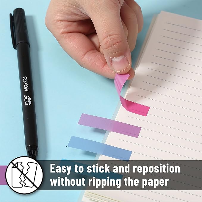 Mr. Pen- Sticky Tabs, 1600 Pcs, Colorful Book Tabs, Transparent Sticky Tabs for Books, Sticky Note Tabs, Page Markers Tabs, Book Markers, Page Tabs, Book Tabs for Annotating Books, Book Sticky Tabs
