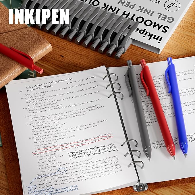 44 Pack Gel Pens Bulk, Black Gel Ink Pens, (0.7 mm) Fine Point Point Pen, Retractable Smooth Writing Pen for Journal Writing,Home Office School Supplies (Black, Red,Blue ink)