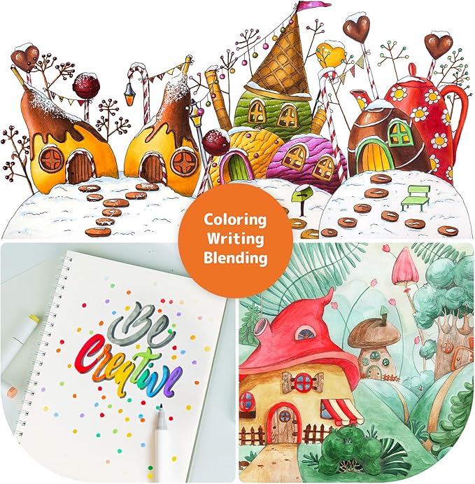 Alcohol Markers, [Beginner Preferred] 100 Vibrant Colors & Dual Tips Art Markers for Kids/Adult Coloring, with Pro Ink, Seamless Blend, Non-Bleeding Pad, & Color Card, for Amateurs/Artists