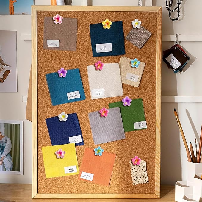 60 pcs Flower Push Pins Cute Decorative Flower Thumbtacks Color Pushpins for Bulletin Cork Board Photo Wall Display Map Home Office Organization