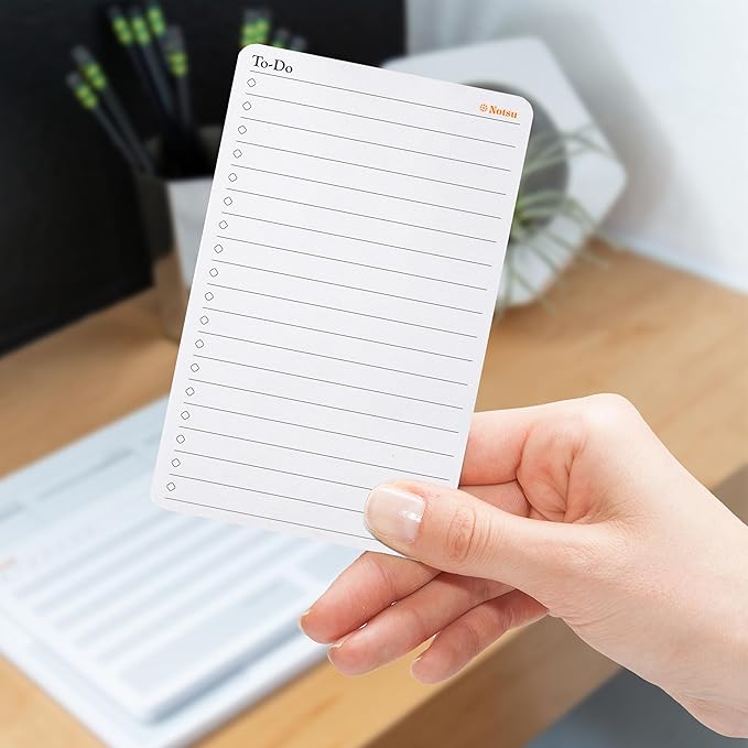 Notsu To Do List Small Desk Notepad 2 Pack | Minimalist To-Do Checklist Task Memo Note Pads with Premium Thick Paper, 3.9" x 6.3"