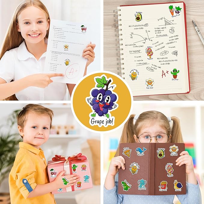 800PCS Punny Teacher Sticker for Student, D-FantiX Motivational Reward Stickers for Kids Classroom, Must Have Essentials for Teachers Elementary, Positive Encouragement Stickers Home School Supplies