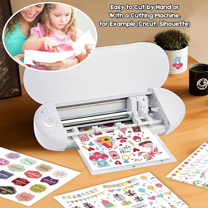 Premium Printable Clear Vinyl Sticker Paper for Inkjet Printers, 30 Sheets Transparent Paper of 8.5x11 "DIY Personalized Self-adhesive Paper That is Tear Resistant, Waterproof Labels,Easy to Cut