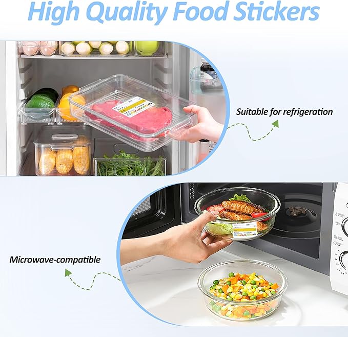 Restaurant Quality Shelf Life Food Rotation Labels, 2' x 3' Self-Adhesive Removable Freezer Labels, Perfect for Reusable Containers, Easy to Remove, Food Safety Date Stickers (4 Pc)