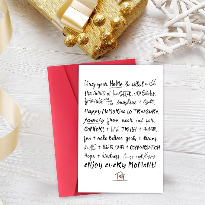 New Home Card, Funny Housewarming Card,Happy New House Congratulations Card,Enjoy Every Moment,New Apartment Card,New House Gifts for Women Men