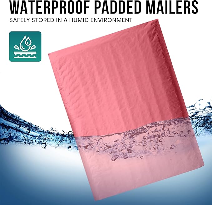 Levex - #0 6" x 10" [10 Pack] Pink Poly Bubble Mailers, Padded Envelope Mailers, Packing Envelope & Mailing Bags for Shipping