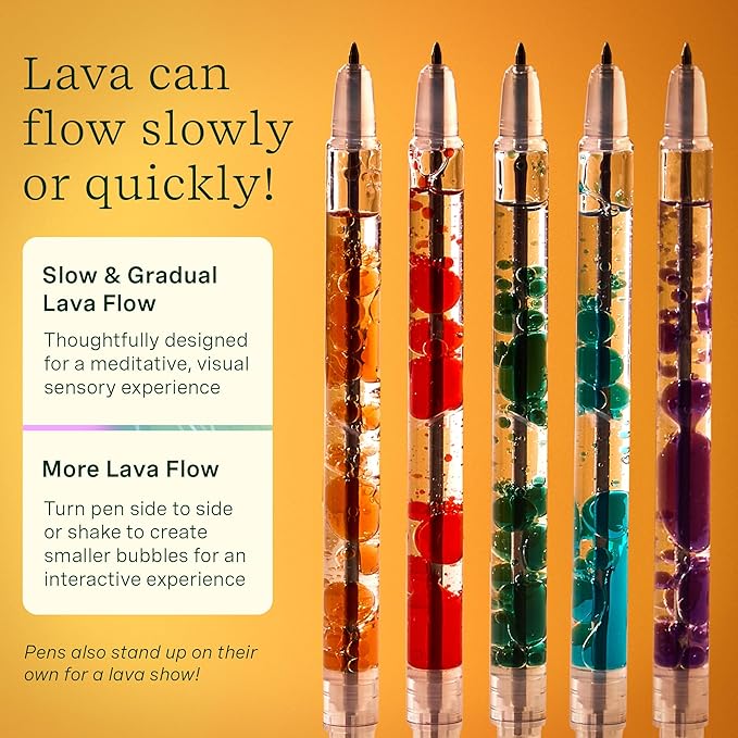 Lifelines Scented Lava Gel Pen Set, 2-Pack (Blue & Red) - 0.7mm Colored Gel Pens Infused with Scented Essential Oil Blends & Mesmerizing Lava - School Supplies for College Kids & Adults