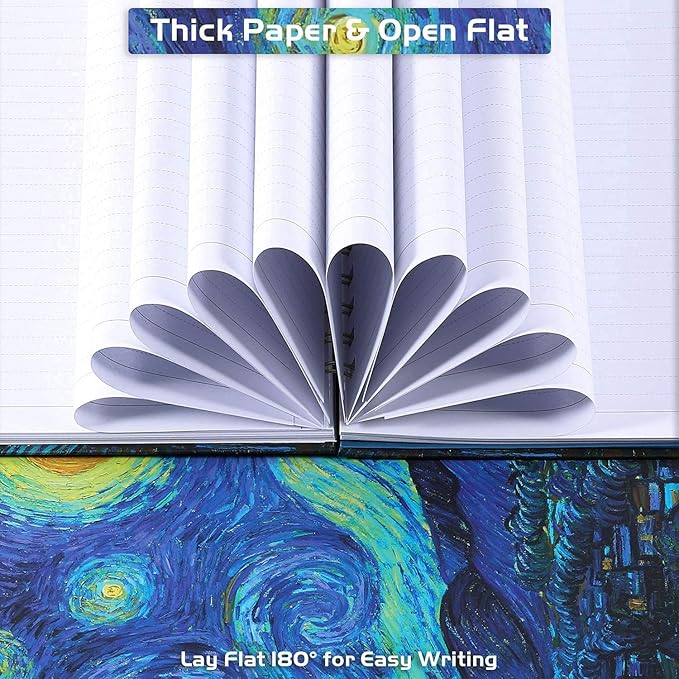 Ruled Journal/Notebook - Lined Journal with Premium Thick Paper, College Notebook/Journal, 8.5" X 6" with Exquisite Inner Pocket, Strong Twin-Wire Binding, Waterproof Hardcover for Home, School