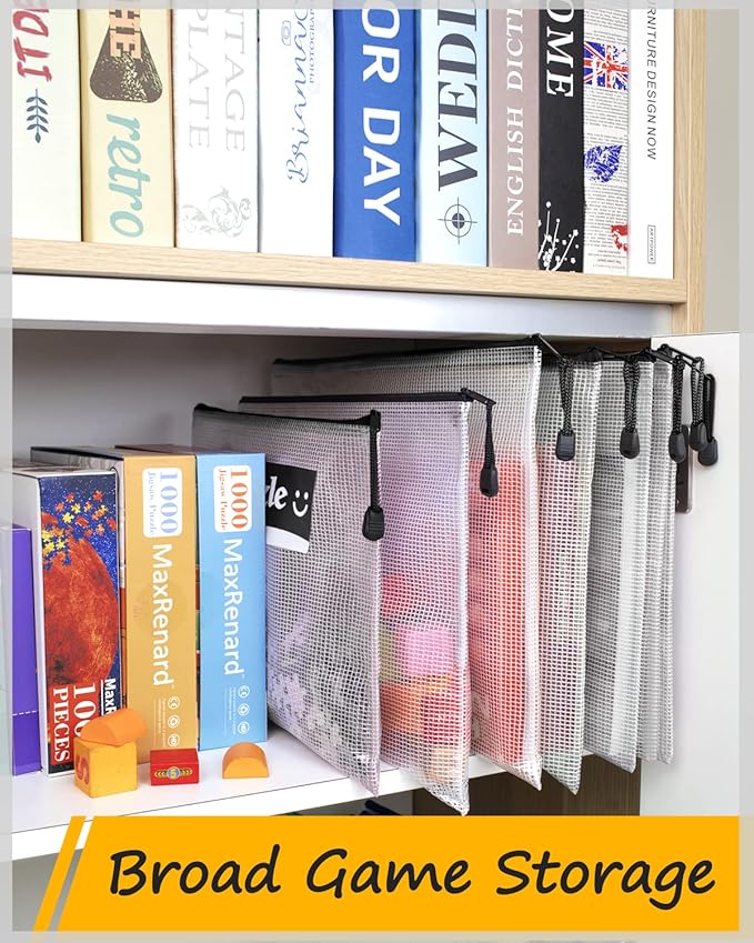 SUNEE Plastic Mesh Zipper Pouch 4x9 in (Black, 12 Packs), Small Water-Resistant Zip Bag for School Office Supplies, Pencil Organizing Storage