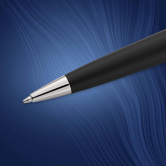 Waterman Expert Ballpoint Pen, Matte Black CT, Medium Nib, Blue Ink