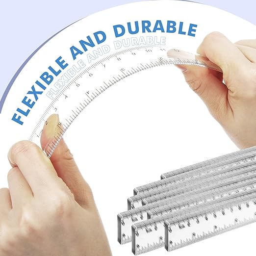 Zonon 200 Pcs 6 Inch Rulers Bulk Clear Plastic Flexible Straight Rulers with Inches and Centimeters First Day of School Gift for Students Back to School Office Supplies