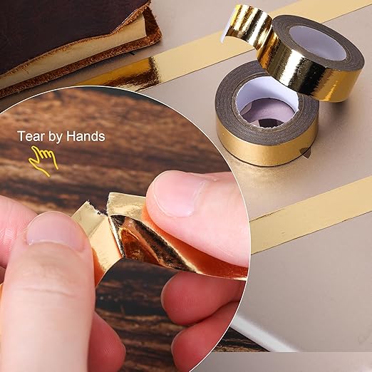 Solid Foil Washi Tape - Low Tack Self Adhesive Decorative Washi Tape Shiny Metallic Color - 3/5 Inch Wide and 66 FT Long Total, Pink