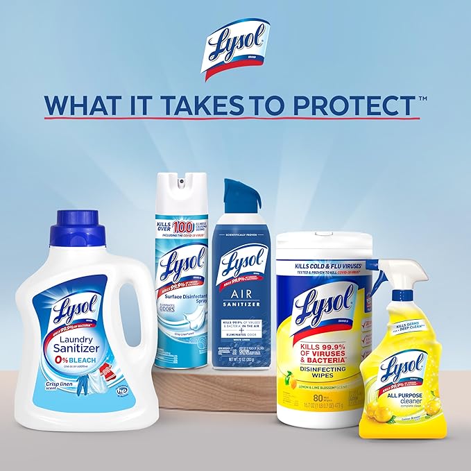 Lysol Disinfectant Wipes Bundle, Multi-Surface Cleaning Wipes, For Disinfecting & Cleaning, contains Lemon & Lime Blossom, Crisp Linen, & Mango & Hibiscus, 3x80 ct, (240 ct Total)