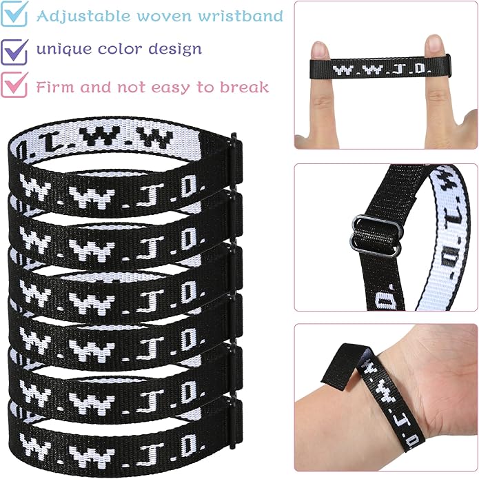 6PCS WWJD Bracelet for Women Men, Christian Gifts Wristbands, WWJD Rubber Bracelets - What Would Jesus Do Silicone Bracelet
