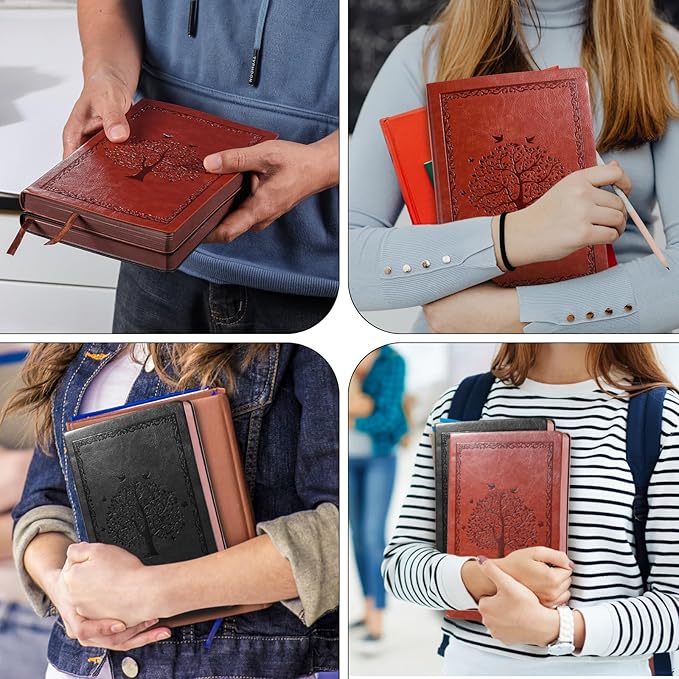 Leather Journal Notebook,300 Pages Hope Tree Softcover Lined Notebook for Women Men,300 Travel,Business,Work,Office,School Note Taking,5.7'' X 8.3''(brown)