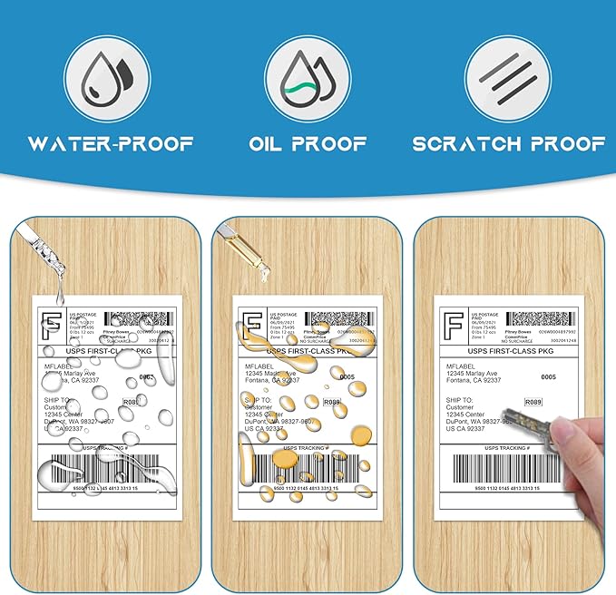 MFLABEL 80 Rolls 4x6 Direct Thermal Blank Shipping Labels for Thermal Printer Shipping Labels with Perforated