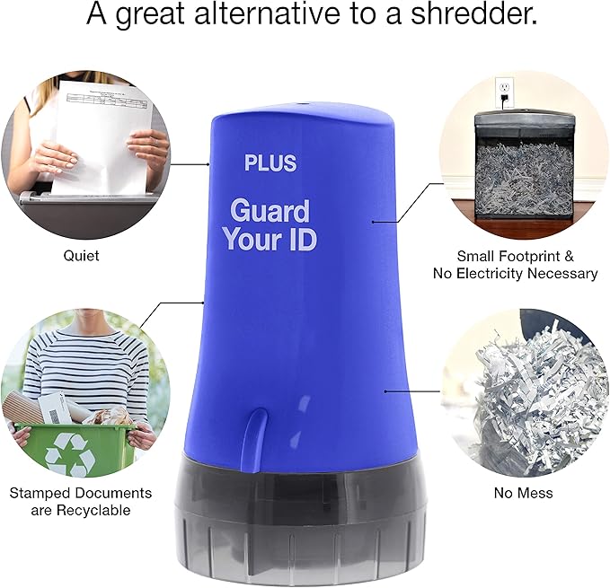 Identity Theft Prevention Security Stamp Wide Roller Security Stamp Kits (Blue)