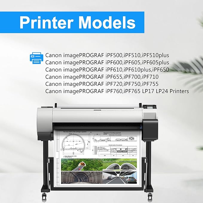 LCL Compatible Ink Cartridge Replacement for Canon PFI102 PFI-102 PFI-102MBK PFI-102BK PFI-102C PFI-102M PFI-102Y imagePROGRAF iPF500 iPF600 iPF605 iPF610 iPF650 iPF655 iPF700 iPF760 iPF765 (6-Pack)