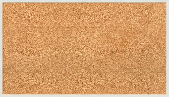 Amanti Art Natural Cork Board for Wall, 17x29 Vision Board with White Frame, Medium Corkboard Office Decor for Home Organization, Modern Corkboard Pinboard to Display Items for Home Organization in