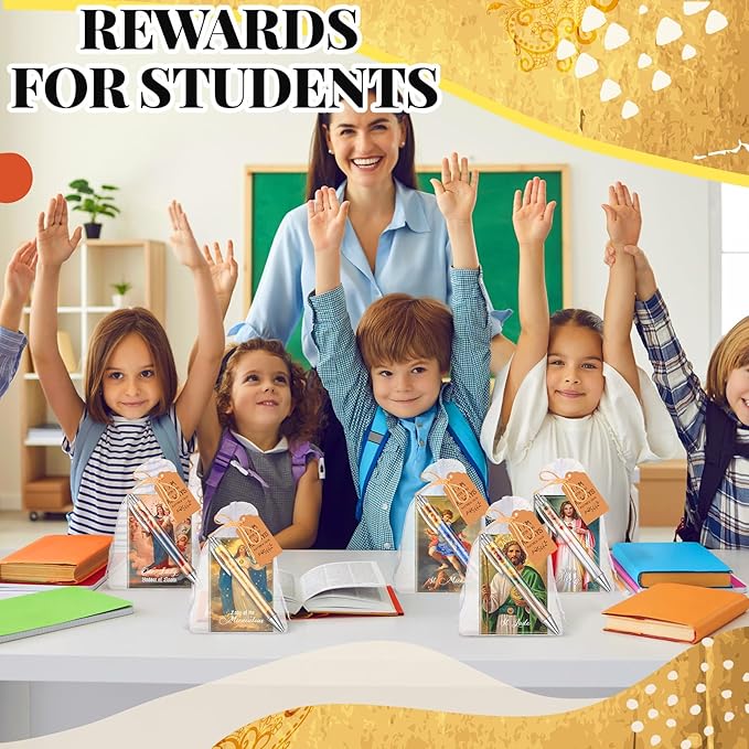 200 Pcs Bible Verse Sets Church Christian Gift Include 50 Scripture Notebooks 50 Bible Bamboo Pens 50 Thanks Tags 50 Organza Bags for Women Man Christian Party Gifts(Vivid Color,Jesus)