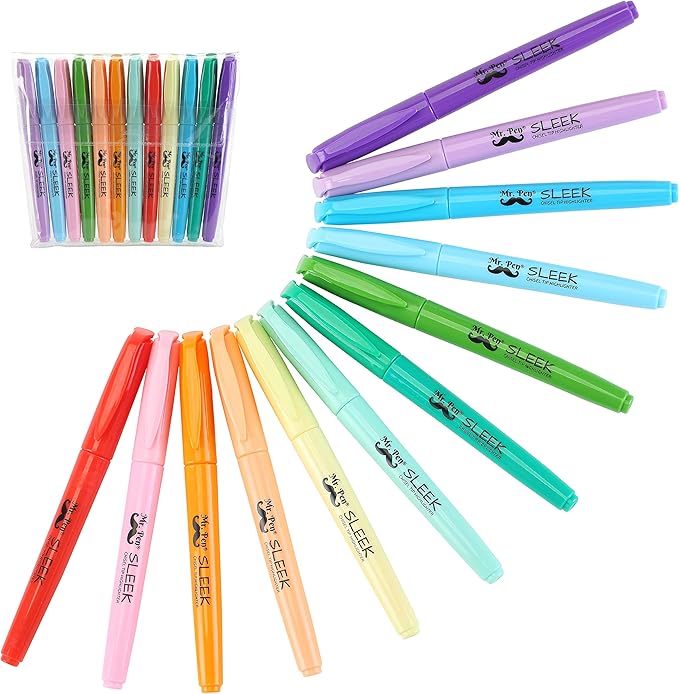 Mr. Pen- Pastel Highlighters, 12 Pack, Assorted Colors, Fast Dry, Highlighter Pastel, Set, Bible Journaling Highlighter, Marker, Colored School Supplies
