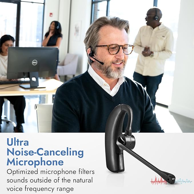 Leitner LH280 2-in-1 Wireless DECT Headset with Mic – Computer and Telephone Compatible – NOT Bluetooth – 5 Year Warranty
