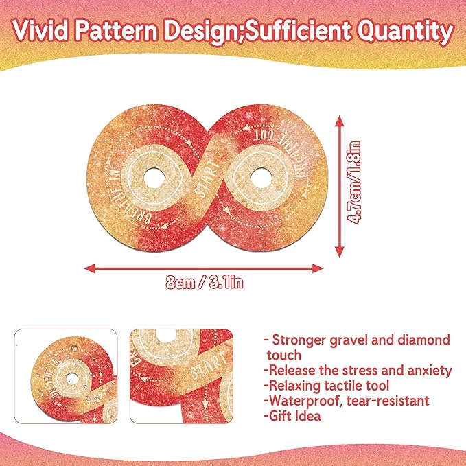 36Pcs Calm Stickers for Anxiety Sensory Stickers Calm Strips Anti Stress Anxiety Relief Items Tactile Textured for Breathing Exercise Fidget Strips for Kids Teens Adults Home Classroom Supplies