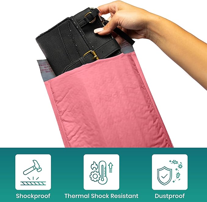 Levex - #0000 4" x 6" [5 Pack] Pink Poly Bubble Mailers, Padded Envelope Mailers, Packing Envelope & Mailing Bags for Shipping