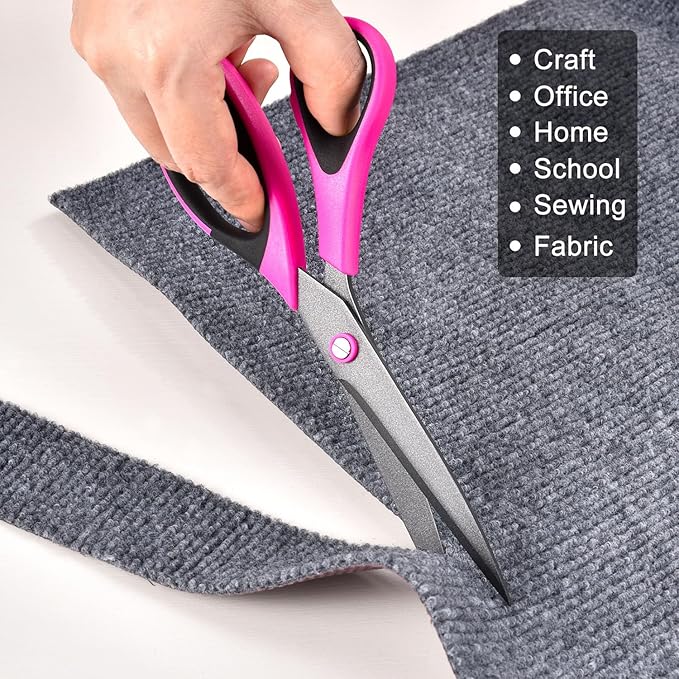 Craft Scissors Set, Sharp Scissors All Purpose Heavy Duty, Teflon Non-stick Titanium Coated, Ergonomic Grip, Ideal for Sewing Fabric DIY&Arts Scrapbook School Office Supplies, 9.3''/8.5''/5.6"