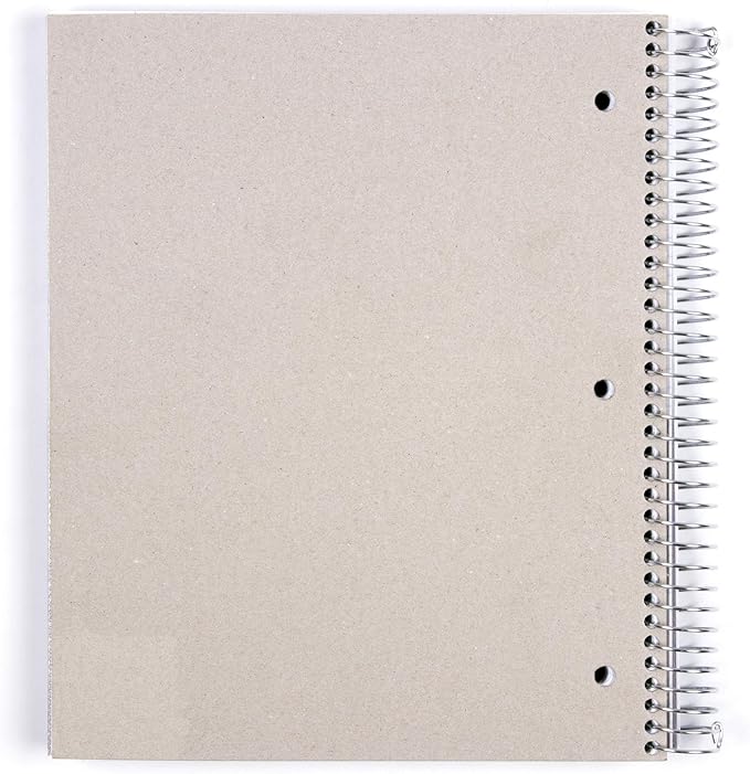 Mintra Office Durable Spiral Notebooks, 5 Subject (Lavender, College Ruled 1pk)