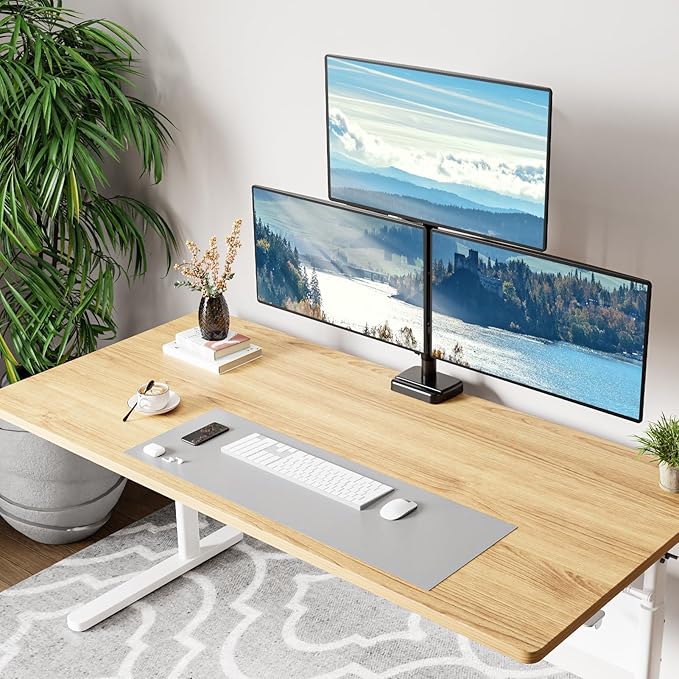 MOUNT PRO Triple Monitor Mount for Max 32" Computer Screen, Adjustable 3 Monitor Desk Mount, up to 17.6lbs Each, Gas Spring Three Display Arm with Tilt Swivel Rotation, VESA Mount 75x75/100x100mm