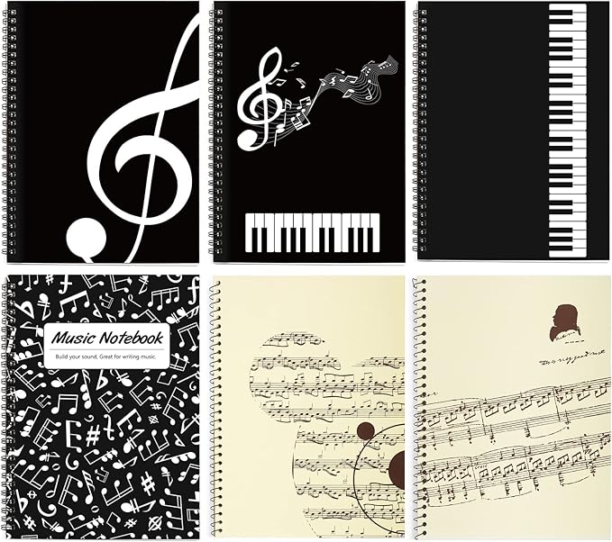 MAXCURY Blank Sheet Music Composition Manuscript Staff Paper Art Music Notebook Black 100 Pages 26x19cm (Black Music)