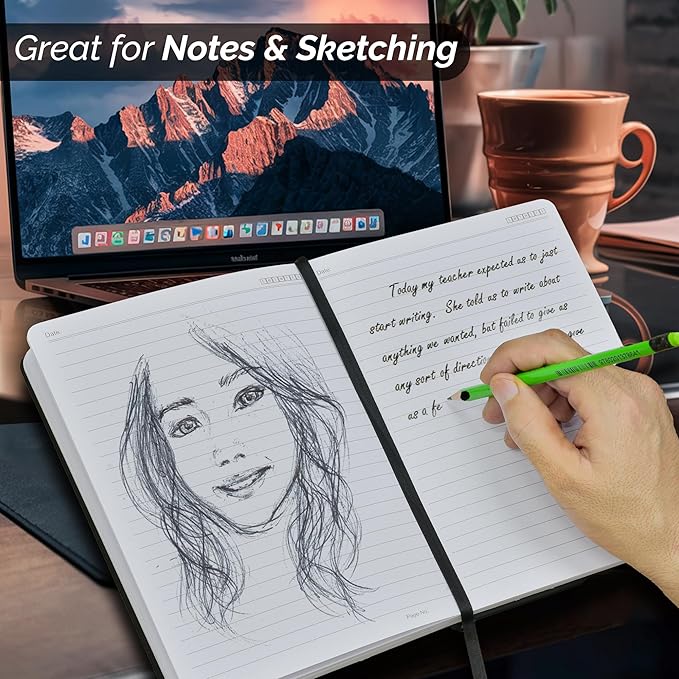 Nextnoid Hardcover Lined Journal Notebook - 120 GSM Thick Paper, Medium A5(5.7" x 8.3"), 160 Pages - Perfect For Writing, Journaling and Note-Taking (Brown,Ruled)