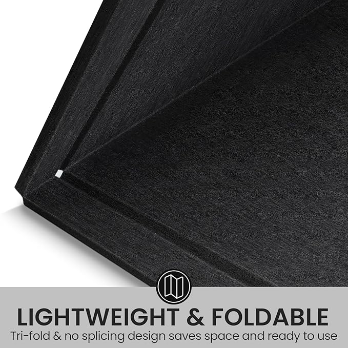 Large Bulletin Board, 48 X 36 Inches Felt Cork Board with 40 Pushpins, Foldable Felt Notice Pin Board Photo Display Board with Self-Adhesive Tape for Office Home School