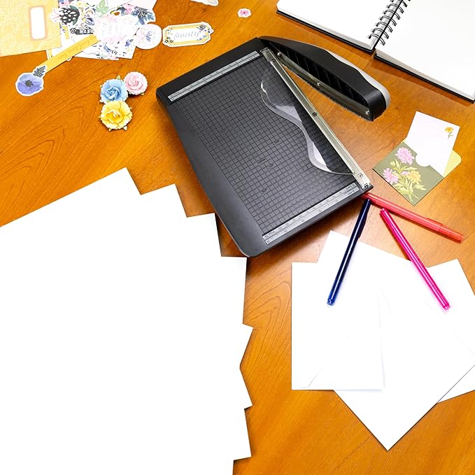 Cardstock 8.5 x 11 Paper Pack - 65lb Textured Card Stock for Crafts, Cardmaking, Printers - 80 Scrapbook Sheets - Double Sided with Solid Core, Brilliant White