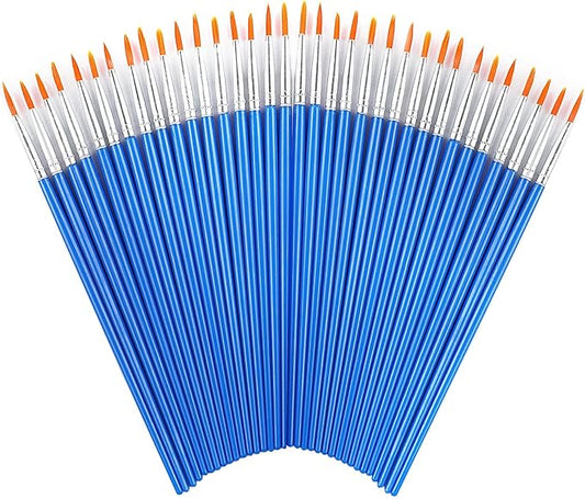 60 Pcs Round Paint Brushes,Small Brush Bulk for Detail Painting