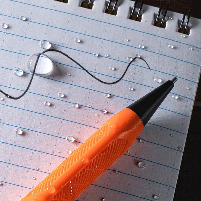 Rite in the Rain Weatherproof Mechanical Pencil, Orange Barrel, 1.3mm Dark Lead, 12 lead refills (No. OR15)