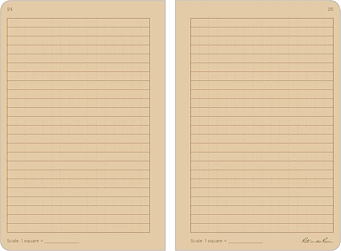Rite in the Rain Weatherproof Stapled Notebook, 4 5/8" x 7", Tan Cover, Universal Pattern, 3 Pack (No. 971TFX)