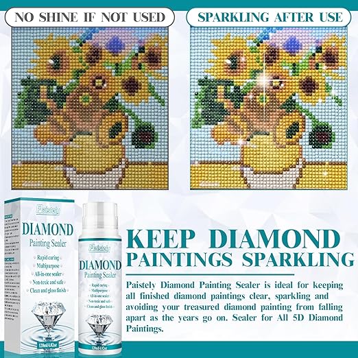 Diamond Painting Sealer, Puzzle Glue Clear, Diamond Painting Accessories with Permanent Fixation and Shining Effect, Diamond Painting Art Glue for 5D Diamond Painting, Puzzle and DIY Crafts (120ml*1)