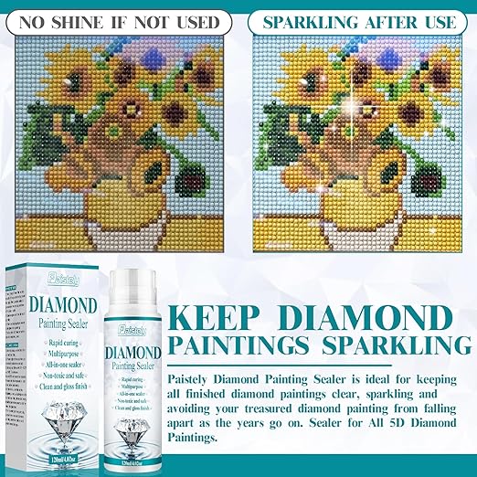 Diamond Painting Sealer, Puzzle Glue Clear, Diamond Painting Accessories with Permanent Fixation and Shining Effect, Diamond Painting Art Glue for 5D Diamond Painting, Puzzle and DIY Crafts (120ml*2)