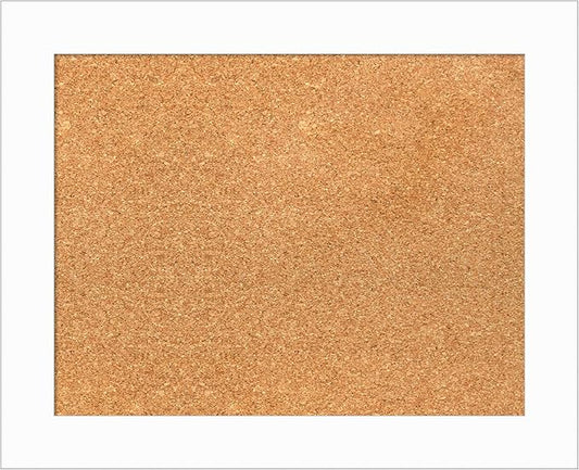 Amanti Art Natural Cork Board for Wall, 17x21 Vision Board with White Frame, Small Corkboard Office Decor for Home Organization, Casual Corkboard Pinboard to Display Items for Home Organization in