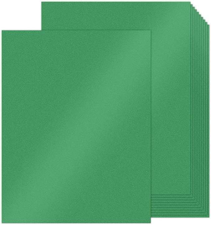 Goefun 100 Sheets Green Shimmer Cardstock 8.5 x 11, 80lb Card Stock Printer Paper for Christmas, Invitations, Certificates, Crafts, Card Making