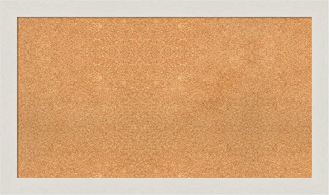 Amanti Art Natural Cork Board for Wall, 23x39 Vision Board with White Frame, Large Corkboard Office Decor for Home Organization, Country Rustic Corkboard Pinboard to Display Items for Home