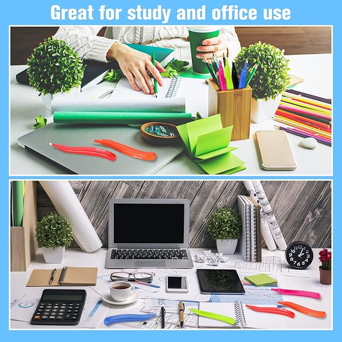 24 Pcs Magnetic Staple Remover Bulk Staple Remover Puller Removing Pen Operation Christmas Tool Gifts Rubberized Office School Gift(Candy Color)